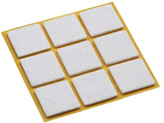 Metafranc 645156 Lot de 9 patins en feutre autocollants Blanc 25 x 25 mm Protection efficace de vos meubles et chaises pour sols délicats