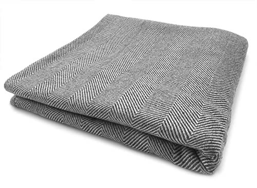 Youni Home Kaschmir Decke 135x270 cm für Couch Sofa Bett Cashmere High End Kuscheldecke aus Kashmir auch geeignet als Überwurf Tagesdecke Plaid Made in India Neues Modell (Grau)