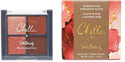 Chella Blushing Rose Eyeshadow Palette, Travel Size Mini Eyeshadow