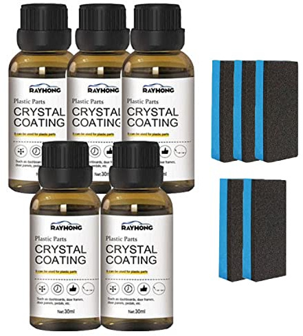 Plastbeläggningsmedel För Bilar 30ML Plast Polish Cleaner & Restorer | Bilinredningsplaståterställning Torkning Och Åldrande | Högskyddande Plastdelar Refurbish Agent Set Med Svamp Bilvård