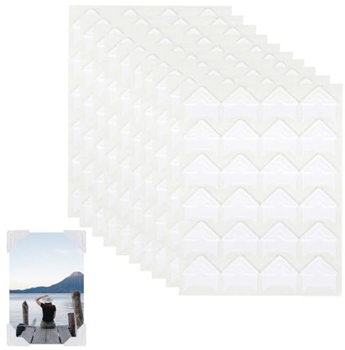 240 Stück Fotoecken Selbstklebend, 10 Blatt Weiß Fotoecken Aufkleber für Sammelalben, Foto Ecken Klebepads Aufkleber für DIY Scrapbooking Fotoalbum DIY Album Corner Tagebuch