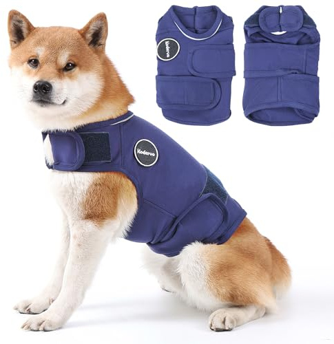 Kodervo Chaqueta para la ansiedad para perros, camisa calmante para perros, abrigo para perros para truenos, fuegos artificiales, visitas al veterinario y separación, mantén a la mascota tranquila sin