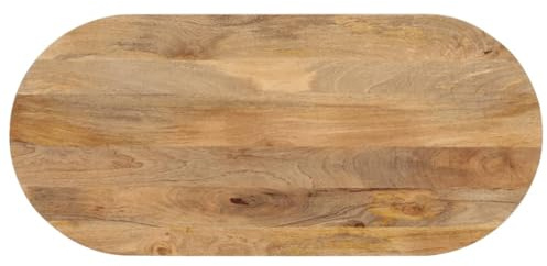vidaXL Piano Tavolo 80x40x2,5 cm Ovale in Legno Massello di Mango Piano per Tavolo Ovale Piano Sostituzione Tavolo Piano Tavolo in Legno