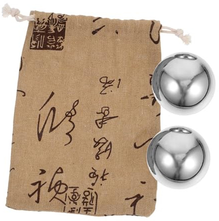 BESPORTBLE Pelota de Masaje de Mano de Acero Inoxidable para Relajación y Estimulación Muscular, Bola Pequeña Portátil Adecuado para Ejercicios y Rehabilitación