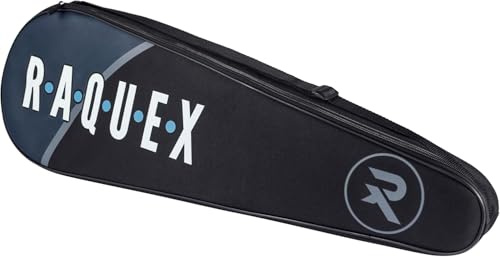 Raquex Bag 3 Racket Badminton Bag - Badminton Racket Cover or Squash Racquet Cover, Adjustable Shoulder Strap - Sports Racket Bag for Men & Women (Black)