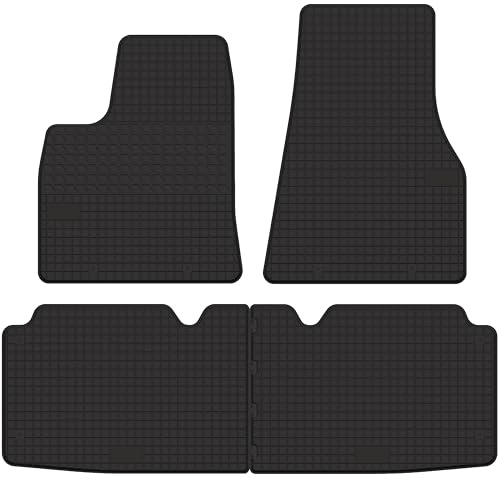 Gummimatten Gummi Fußmatten passend für Tesla Model S (ab 2012) - Passgenau Schwarz