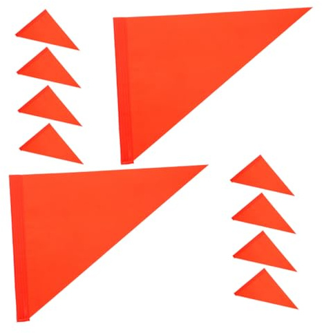 NAMOARLY 10pcs Triangular Bicycle Safety Flags, High-Visibility Orange Warning Pennants, Replacement Bike Safety Flags for Outdoor Cycling and Scooter Accessories