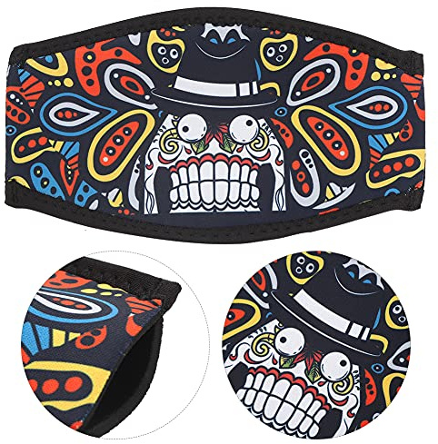 OVAQUIXI Máscara de Buceo Slap Strap SBR Máscara de Buceo Diadema Acolchado de 5 Mm Protector de Cabello Antideslizante Envoltura Ajustable para Hombres Mujeres Snorkel Natación (Impresión de