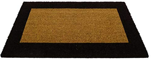 Casatessile Zerbino rettangolare in cocco ECOCO BORDO per Ingresso Interno ed Esterno, Antiscivolo - MARRONE, 50x90 cm.