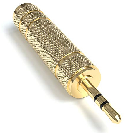 JAMEGA – Klinke Adapter 3.5mm auf 6.35mm | 6,35 mm Klinken Buchse auf 3,5 mm Klinkenstecker AUX Stereo Adapter Audio mit Vergoldeten Kontakten für Kopfhörer, Lautsprecher, Gitarre, Klavier