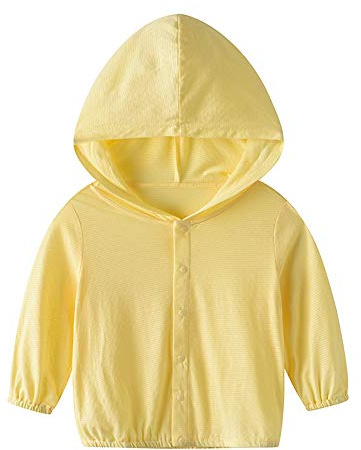 Vivobiniya Baby Lightweight Sunscreen Hoodie Toddler Summer Sun Protection Outwear Breathable Coat Jacket 3m-5Y (as1, age, 3_years, 4_years, yellow)