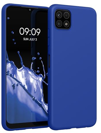 kwmobile Housse Compatible avec Samsung Galaxy A22 5G Coque - Housse de téléphone Protection Souple en Silicone - Bleu Baltique