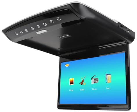 Car Overhead Player, IPS Screen 1080P HD Vehicle Flip Down Overhead Screen 11.6 Inch Car Roof Mount Monitor USB Input, 170 Deg Rear Entertainment for Business RV SUV (Black)