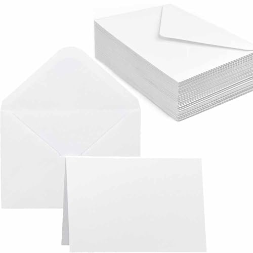 Voarge 30 Buste Bianche con Biglietti Vuoti, per Matrimoni, Biglietti di Ringraziamento, Biglietti di Invito