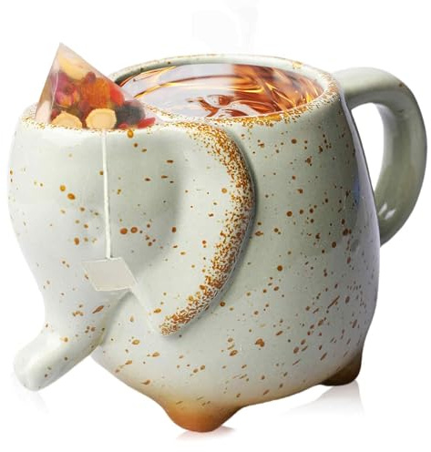 Elephant tekopp, elefant kaffekopp tekopp, elefantkaffekopp, kopp koppar, keramikkopp, för djurälskare, dryckesmugg för te och kaffedrickare, juice, vatten, soppa, vin, whisky