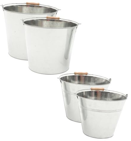 MUCKLILY 2pcs BBQ Charcoal Barrel Bucket for Fireplace Ashes Large Capacity Storage Bucket