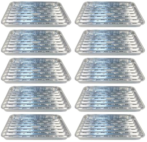 Gatuida Teglie in Alluminio Fori Set da 10 Pezzi Resistente per Barbecue e Nic Usa e Getta per e Grigliate