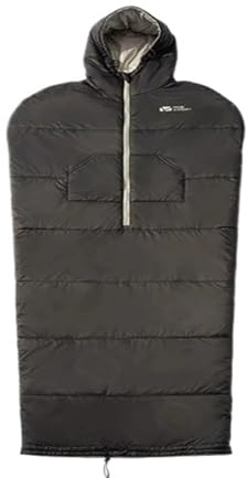 Hooded Sleeping Bag Ultralight 880g Multifunction Camping Sleeping Bag 5℃~ 20℃ Loose Leisure Winter Clothes Jacket(Black)