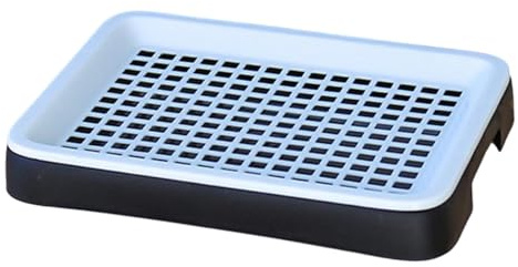 Sharplace Bac à litière pour Lapin, Toilettes pour Lapins Anti-éclaboussures avec Grille, Accessoires pour Animaux de Compagnie, Pot pour Lapin, bac à litière, Noir Blanc