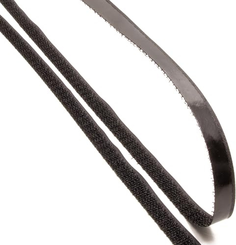 MASHPAPER Självhäftande kardborrband 25 m | vitt eller svart | brett fritt valbar | fluffigt band eller krok (16 mm krokband, svart)