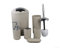 GMMH Set di 6 Accessori da Bagno, Organizer: Dispenser per Sapone, Bicchiere per spazzolini, Secchio per Cosmetici, Spazzola per WC e Supporto, portasapone, pattumiera, Porta spazzolino, Set da Bagno