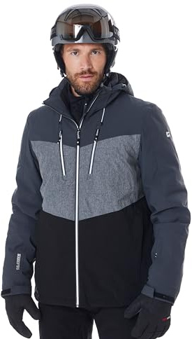 killtec Herren Skijacke/Funktionsjacke mit abzippbarer Kapuze und Schneefang KSW 45 MN SKI JCKT, dunkelanthra, 3XL, 38699-000