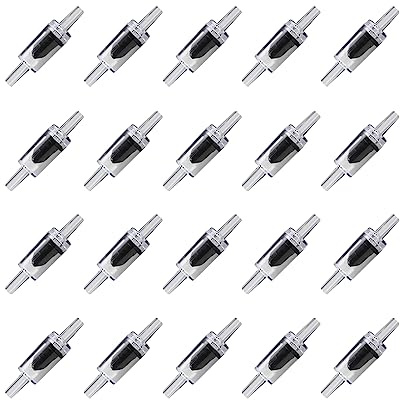 Senzeal 20Pcs Aquarium Check Valve One Way Non-Return Fish Tank Check Valve Black Plastic for Aquarium Air Pump 3/16 Inch Airline Tubing Fish Tank Accessories