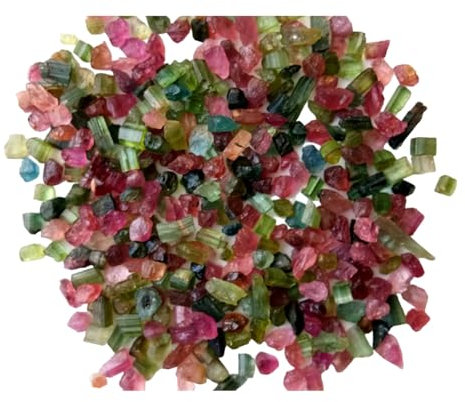 Gems For Jewels Pierres brutes multi-tourmalines de 3 à 5 mm pour femmes, bâtons bruts multi-tourmalines naturels en vrac, tourmaline pour bijoux (options 5Cts à 100Cts) - DVP46, 5 carats