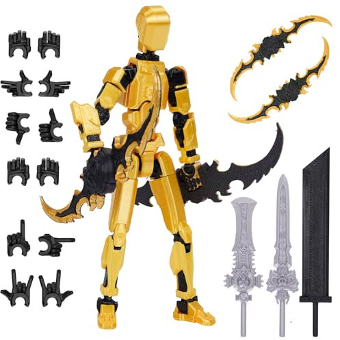 Starnearby T13 Action Figure, Assembly Completed 13CM 3D Printed Titan 13 Action Figure Dummy 13 with 5 Weapons & 6 Hands Sets, Kids' Play Action Figures for Collectors Desktop Decorations