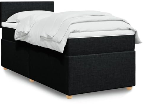 qohoio Boxspringbett mit Matratze Schwarz 90x190 cm Betten Bett Mit Matratze Bett Boxspringbett Schlafzimmer MöBel Stoff - 3288830
