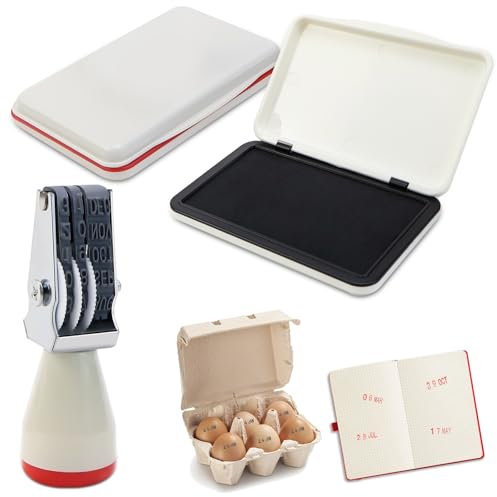 Datumsstempel Datum Stempel Datumstempel Kautschuk Eierstempel 4 mm Schrifthöhe Nur Monat und Tag, Kein Jah