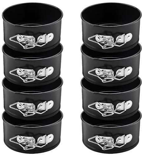 QUYLIXX 8 Pcs 4 Inch Springform Pan Mini Springform Small Leakproof Round Cake Cheesecake with Removable Bottom Nonstick Baking Cake Mold for Cheesecake Pizza