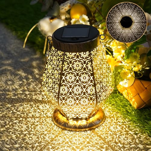 Solarlaterne für außen, LED Solarlampen Gartendeko, IP65 Wasserdicht Solarleuchten, Hängend Solar Gartenleuchten für Draußen, Balkon, Outdoor, Terrassen etc