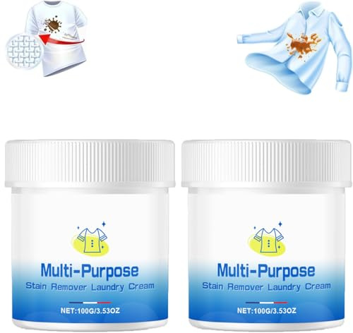 Mehrzweck-Fleckenentferner-Waschcreme, Reinigungscreme für hartnäckige Flecken, stellt das Weiß wieder her und schützt die Wäsche vor dem Vergrauen, geeignet für alle Arten von Kleidung (2 Pcs)