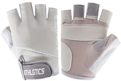 STIM Gants de Sport Homme Femme Gants d'escalade Antidérapants Demi-Doigts Vert Grisâtre M