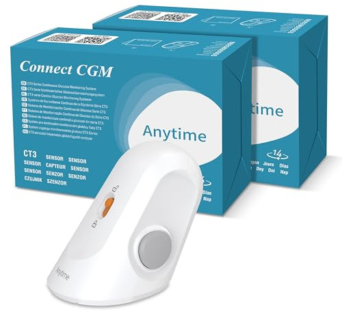 Connect Sensore per il Monitoraggio del Glucosio (2 Pezzo) | Durata 28 Giorni | Compatibile Solo con Trasmettitore Connect | Misurazione Senza Puntura, Facile da Applicare