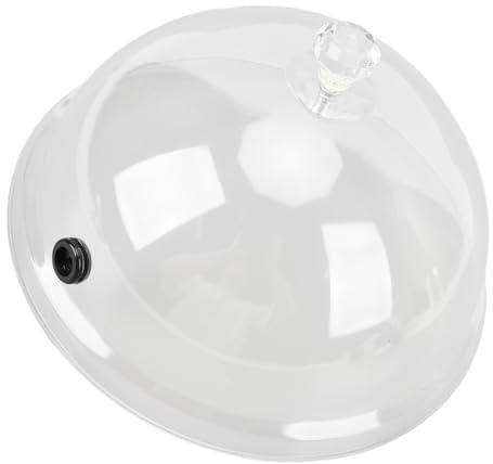 KKPLZZ Smoking Cloche Dome Cover, Plastic and Rubber Material High Hardness Transparent Lid for Plates Bowls Glasses, with Rubber Port for Smoking Infuser (XL 39x39x12.5cm / 15.4x15.4x4.9in)