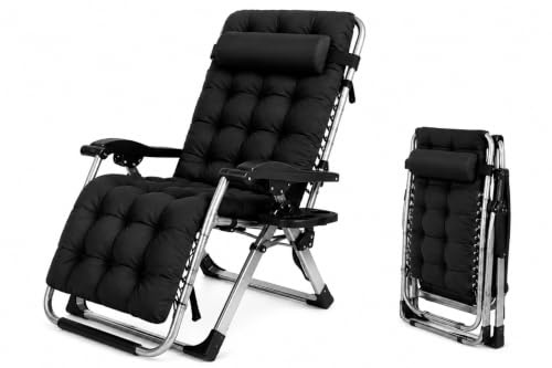 FORTEK Silla Gravedad Cero para Recuperación Postoperatoria y Personas Mayores.Reclinable y Plegable, Tumbona Acolchada para Descanso y Relax en Casa, Interior, Terraza y Jardín