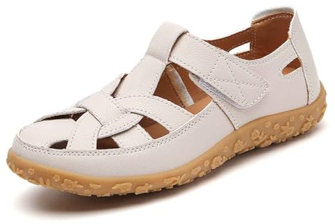 Sandales confortables femmes bout fermé loisirs quotidiens vacances plein air respirantes été bride réglable style décontracté chaussures plates