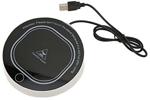 Buachois Scaldatazze USB 55°C Temperatura costante, Sensore di gravità intelligente Spegnimento automatico Scaldatazze da caffè Sottobicchiere riscaldante per bevande da tavolo (Nera)
