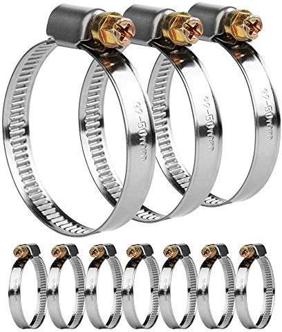 10Pièces 32mm-50mm Collier de Serrage DIN3017 NANDEYIBI Ajustable En Acier Inoxydable Tuyau Pinces Clips Fixation, Conduite Tuyauterie / Voiture / Locomotive / Navire