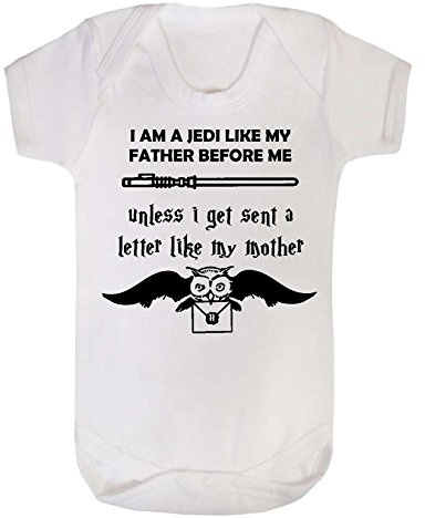 Danni Rose Jedi or Magic School Baby Vest Bodysuit boy Girl (3-6)