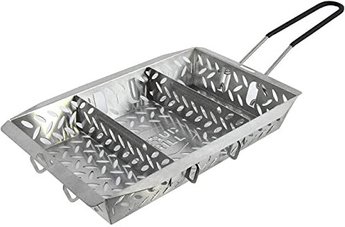 Proud Grill UltraVersatile Edelstahl Grillkorb - Großer BBQ Grillkorb zum Grillen von Gemüse Abnehmbarer Griff und bewegliche Trennwände Perfektes Grillzubehör zum Grillen von Gemüse, Fisch, Fleisch