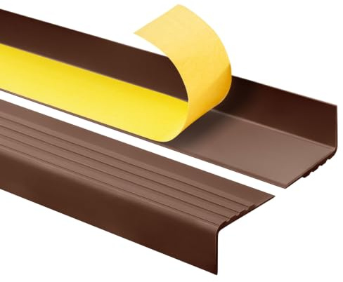 Quest Trappkantprofil PVC självhäftande 30x27 mm halkfri – brun, 150 cm