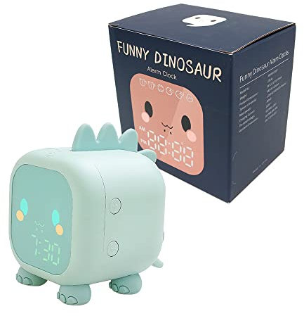 Hsthe Sea Sveglia Digitale per Bambini con Luce Notturna Snooze Timer Temperatura Sleep Trainer Verde