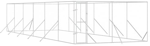 vidaXL Chenil d'extérieur pour Chiens argenté 4x12x2 m Acier galvanisé