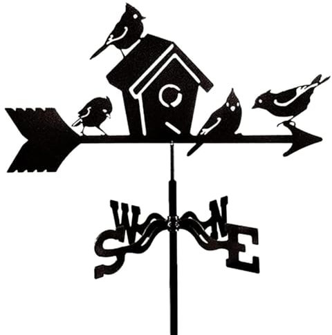 GNHG 1 Artikel Wetterhahn,Windfahne Windspiel Rostfreier Stahl Weathervane Retro Wetterfahne Mini Deko-Wetterfahne fur Wind Direction Indicator und Dach Garten Deko