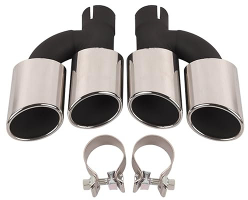 Bapmic Duplex Auspuffblenden Endrohr Blenden Ersatz für A-UD-I A6 4G A5 8T3 A4 8K B8 Q5 2.0 TDI Auto Endrohr