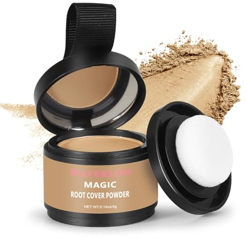 Waverloo Magic Root Cover Up Hairline Powder Instantly Conceals Bald Spot High Forehead and Hair Loss Powder Sweat and Waterproof Root Touch Up Hair Powder for Women & Men (Dark Blonde, 4g)