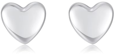 Estrellique Klein Ohr Stecker 925 Silber Ohrringe, Herz Ohrschmuck für Damen Mädchen, 925 Sterling Silber Ohrstecker, Hypoallergen Knorpel Schlafen Ohrringe, 5mm Einfache Ohrstecker Schmuck Geschenk
